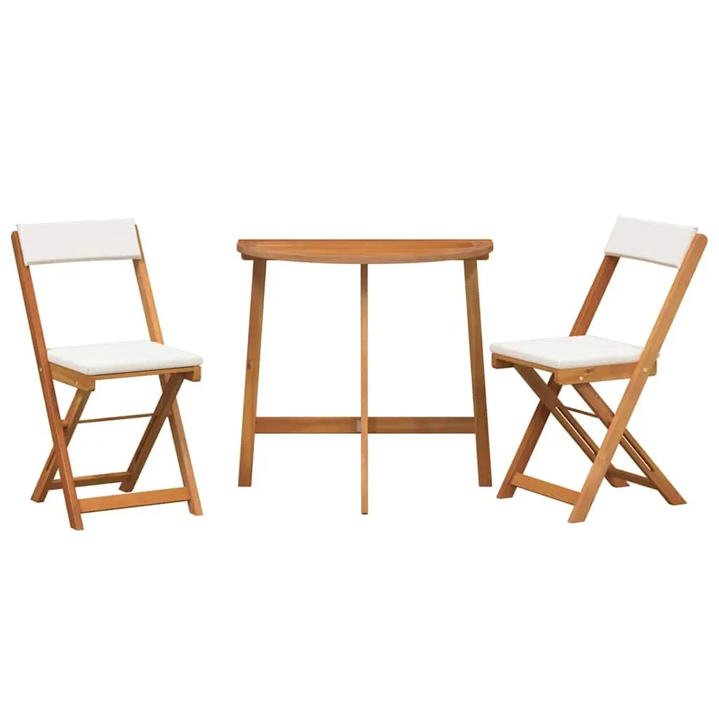 Bistro Set 3 Piece Outdoor Garden Patio Furniture Foldable Chairs Brown