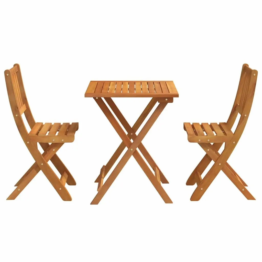 Folding Bistro Set Outdoor Dining Table and Chairs 3 Piece Brown