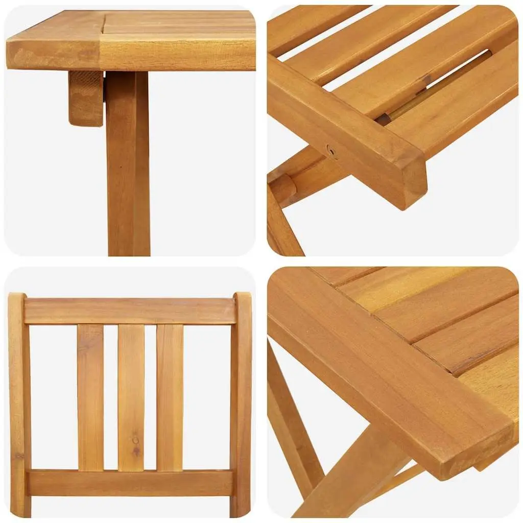 Folding Bistro Set Outdoor Dining Table and Chairs 3 Piece Brown