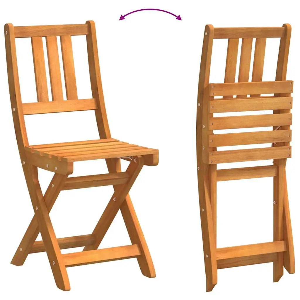 Folding Bistro Set Outdoor Dining Table Chairs 3 Piece Brown