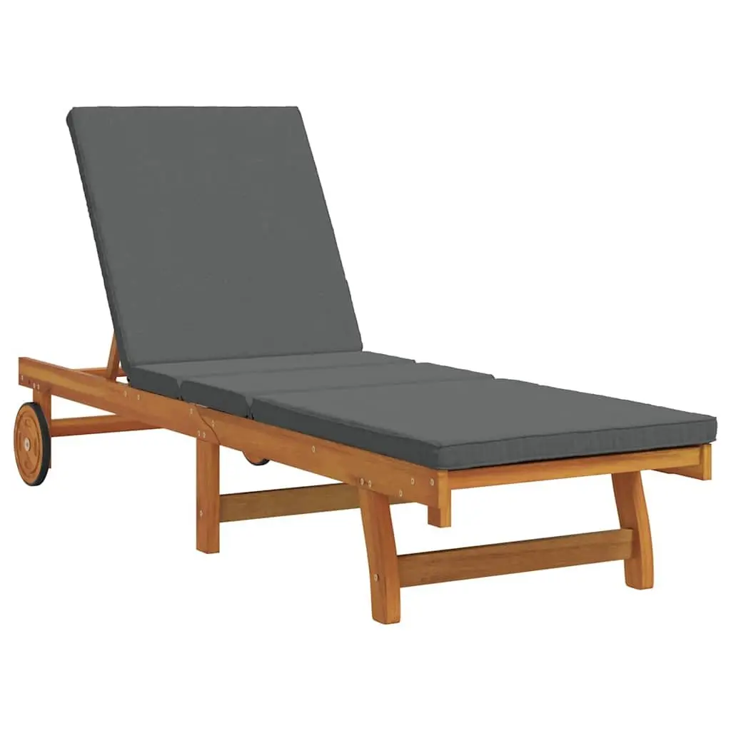 Sun Lounger Adjustable Backrest Footrest Garden Outdoor Seating 199 x 63 x 85 cm Brown
