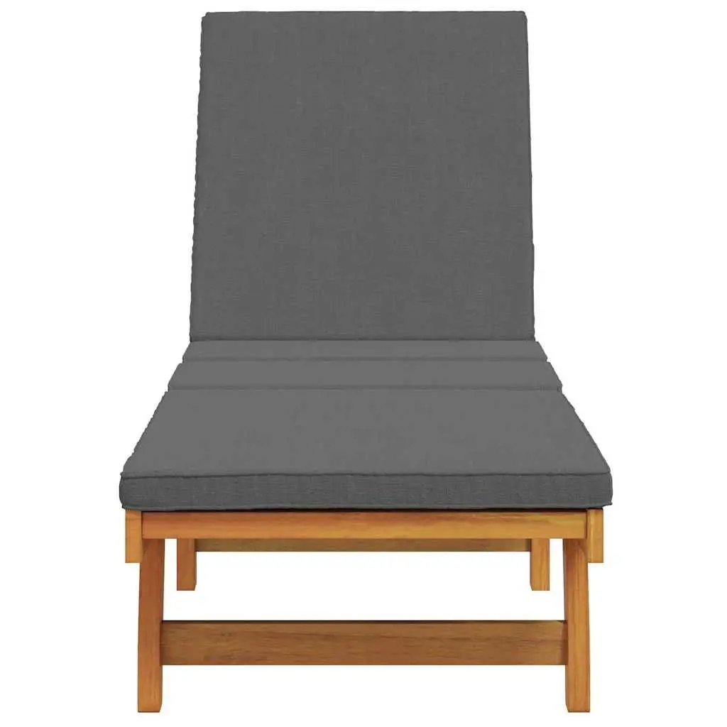 Sun Lounger Adjustable Backrest Footrest Garden Outdoor Seating 199 x 63 x 85 cm Brown
