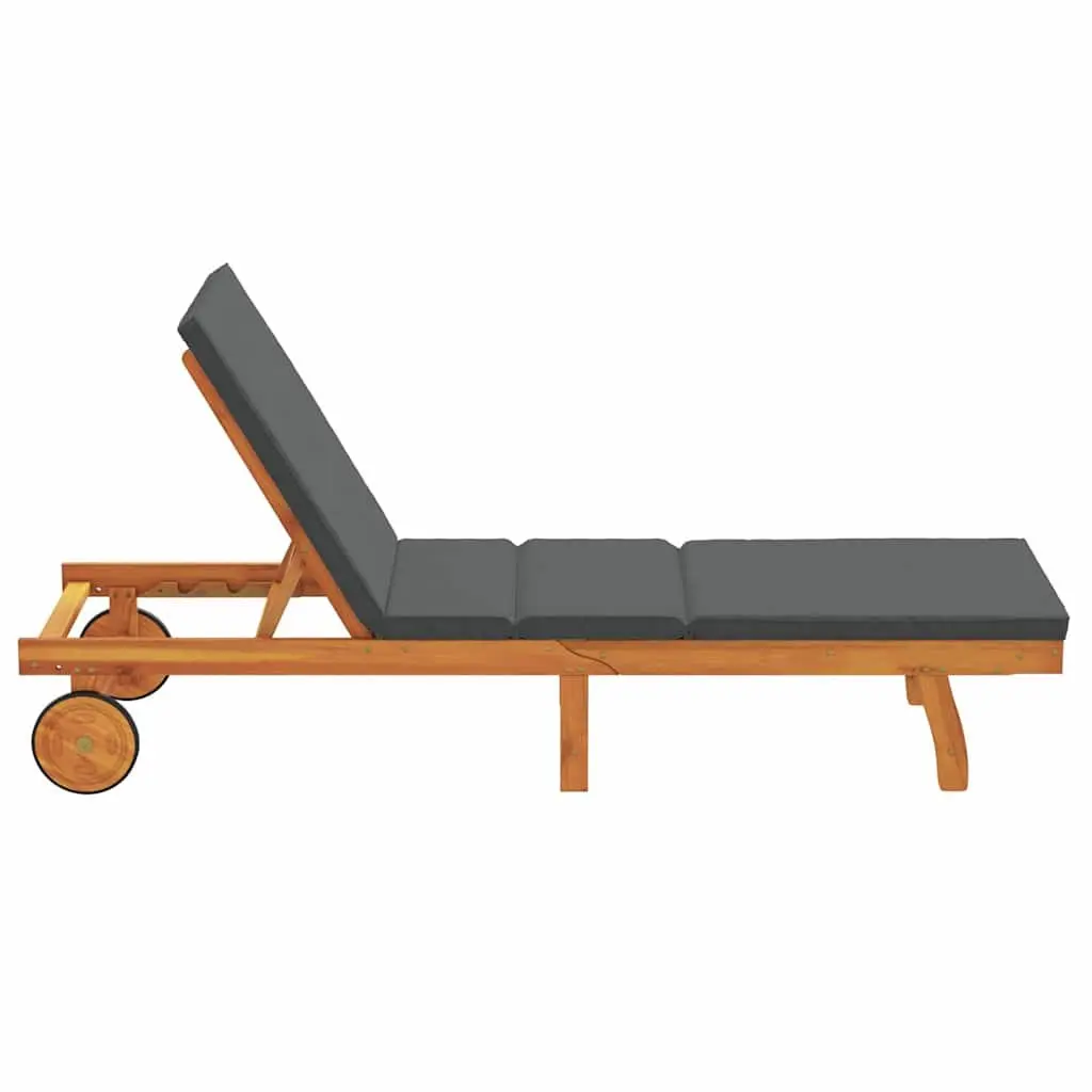 Sun Lounger Adjustable Backrest Footrest Garden Outdoor Seating 199 x 63 x 85 cm Brown