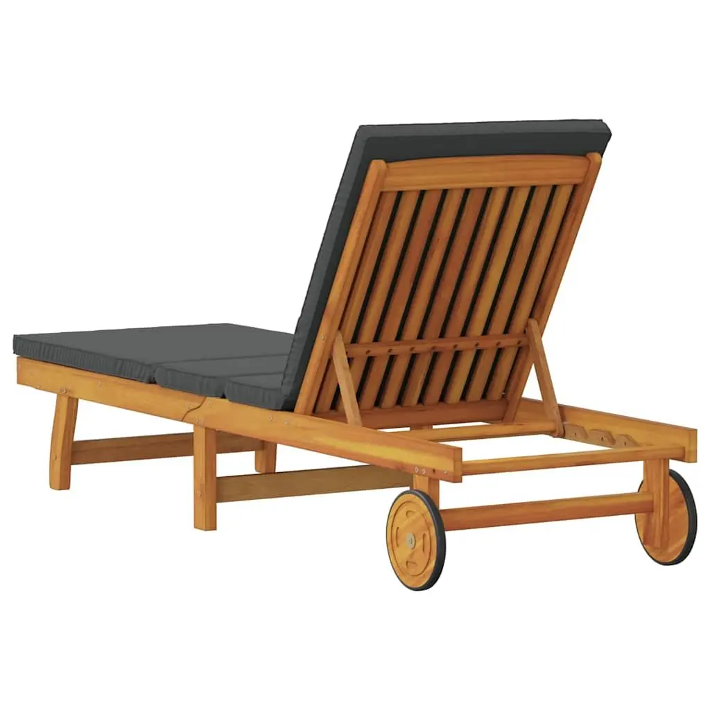 Sun Lounger Adjustable Backrest Footrest Garden Outdoor Seating 199 x 63 x 85 cm Brown
