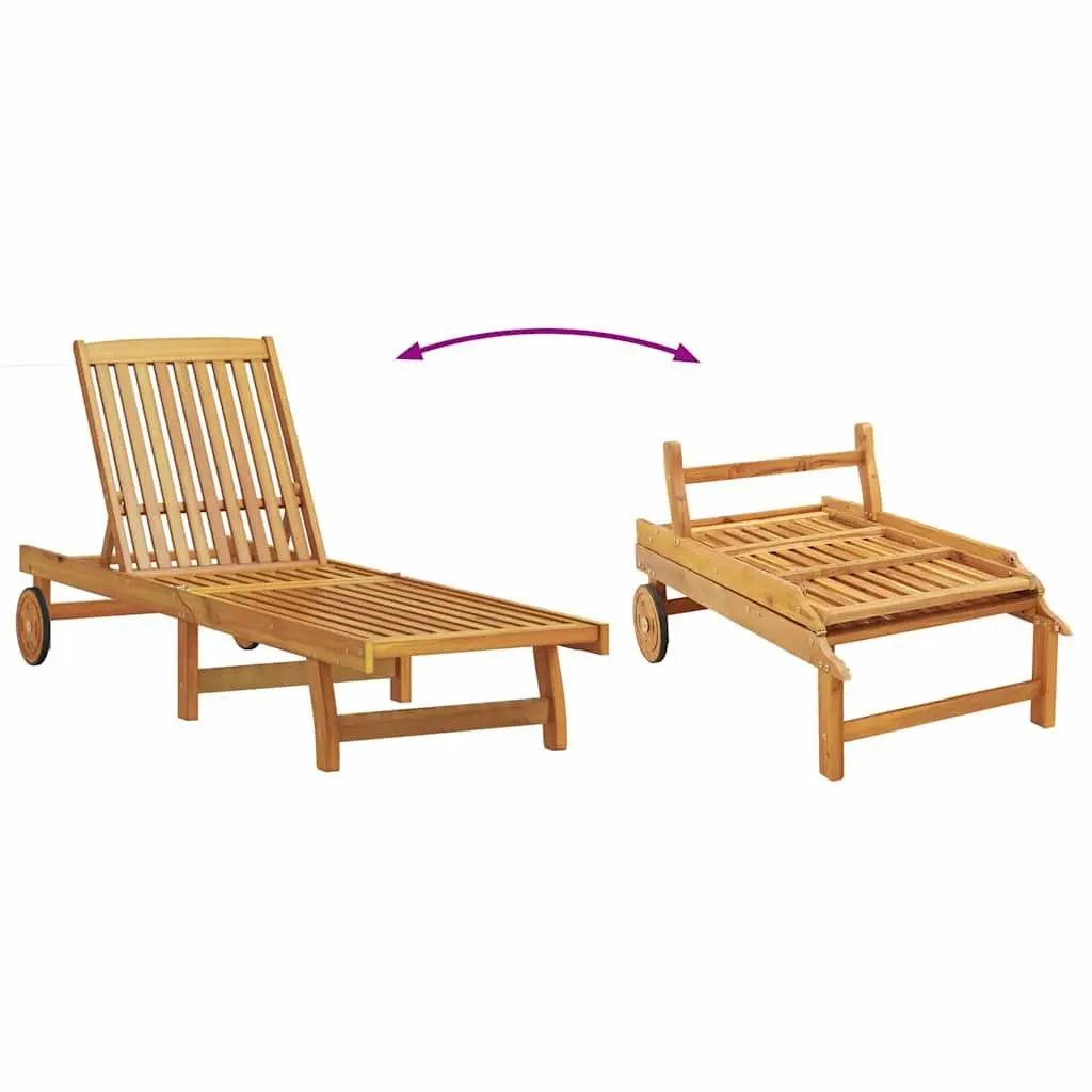 Sun Lounger Adjustable Backrest Footrest Garden Outdoor Seating 199 x 63 x 85 cm Brown
