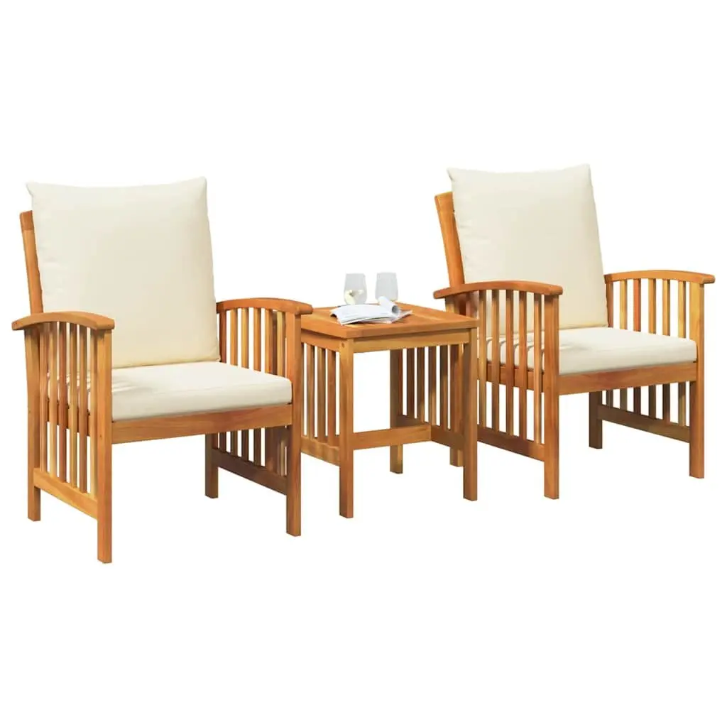 3-Piece Acacia Garden Sofa Set for Outdoors