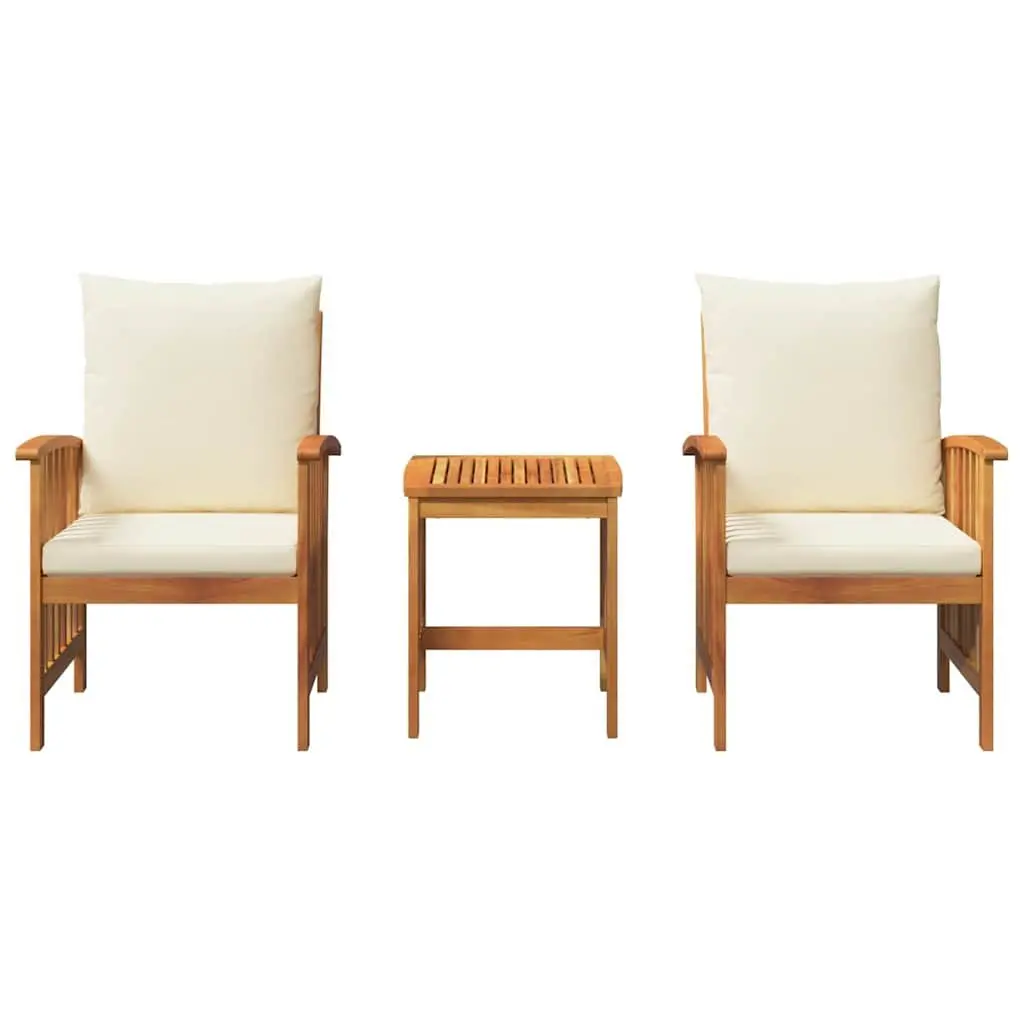 3-Piece Acacia Garden Sofa Set for Outdoors