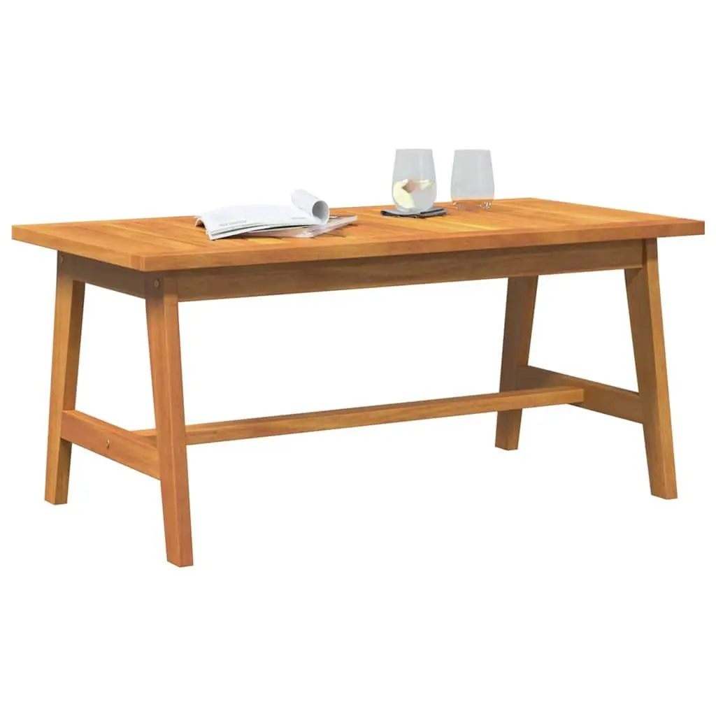 Acacia Wood Coffee Table Outdoor Use Brown Oil Finish Garden Furniture