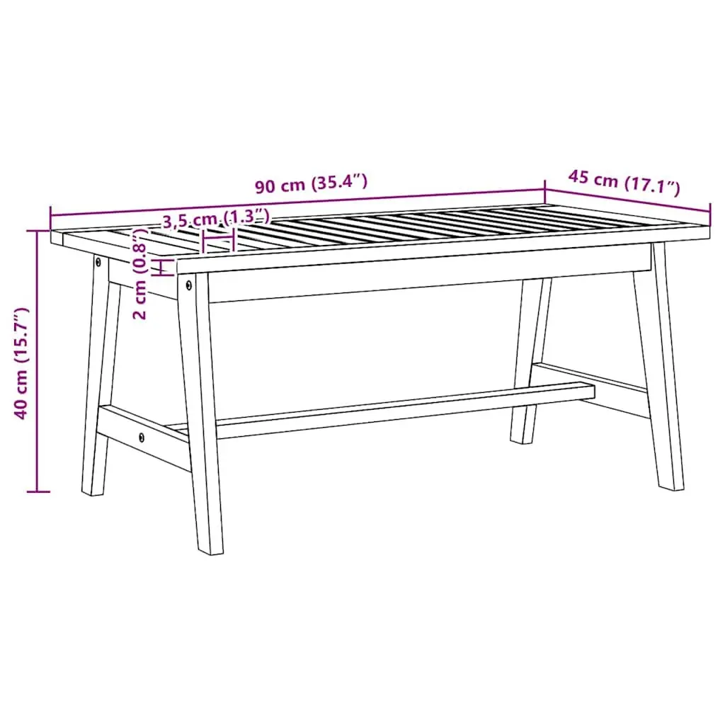 Acacia Wood Coffee Table Outdoor Use Brown Oil Finish Garden Furniture