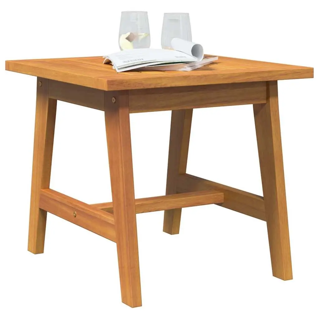 Solid Acacia Wood Side Table Outdoor Garden Furniture Oil Natural 45x45x40cm