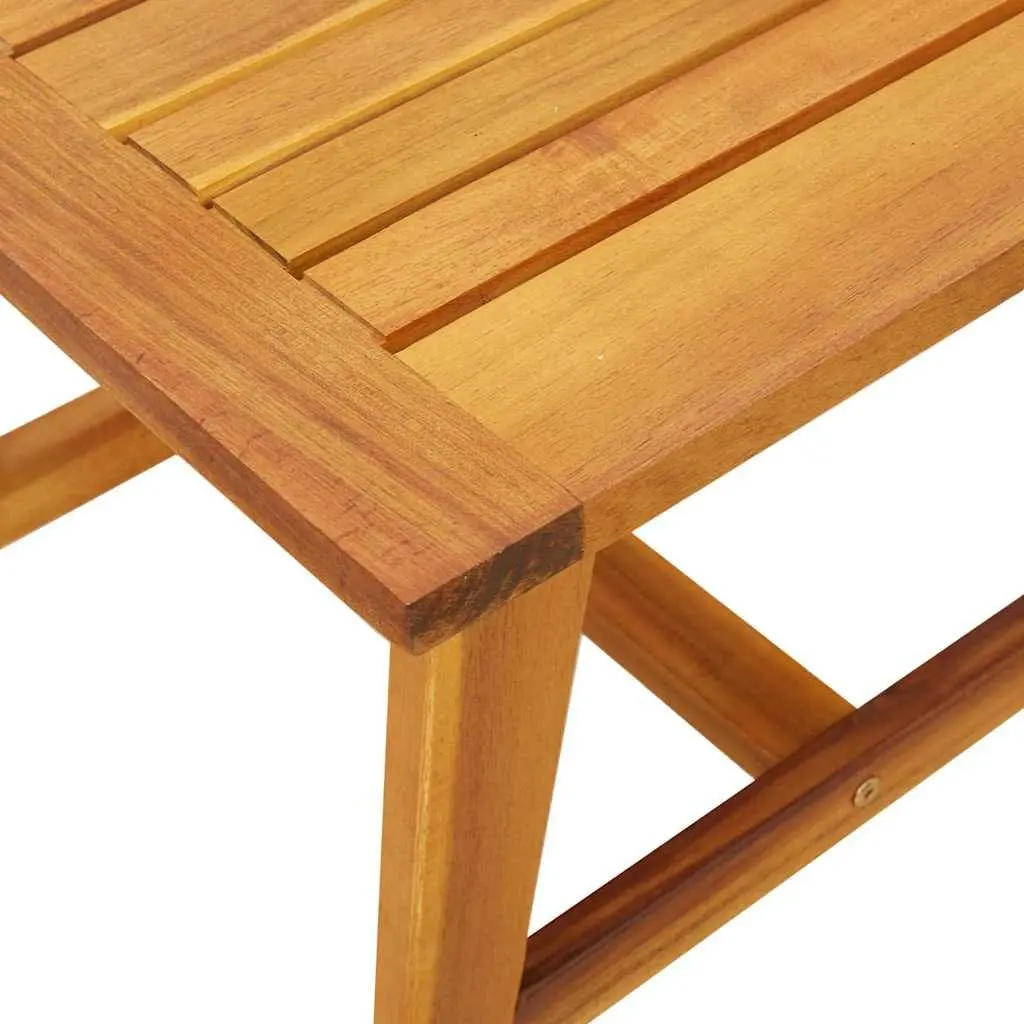 Solid Acacia Wood Side Table Outdoor Garden Furniture Oil Natural 45x45x40cm