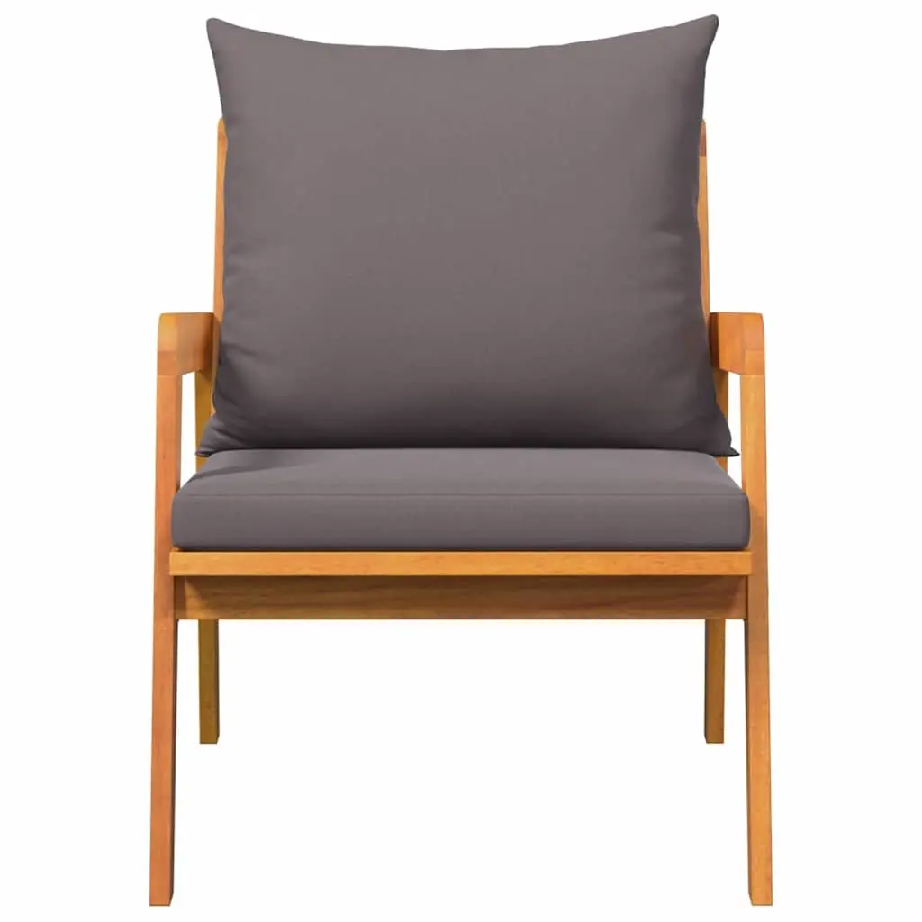 Garden Chair Set Outdoor Seating 2 Piece Brown Solid Acacia Wood with Cushion