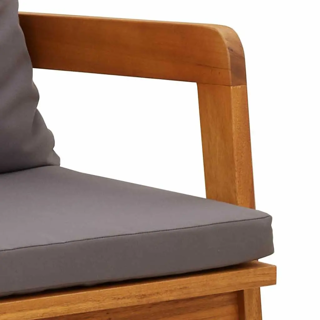 Garden Chair Set Outdoor Seating 2 Piece Brown Solid Acacia Wood with Cushion