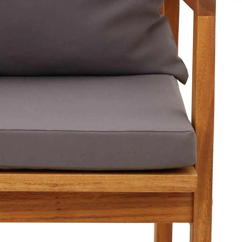 Garden Chair Set Outdoor Seating 2 Piece Brown Solid Acacia Wood with Cushion