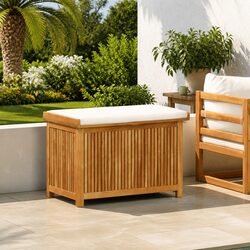 Outdoor Storage Box 90x50x60.5 cm Solid Wood Acacia Garden Cushion Organiser