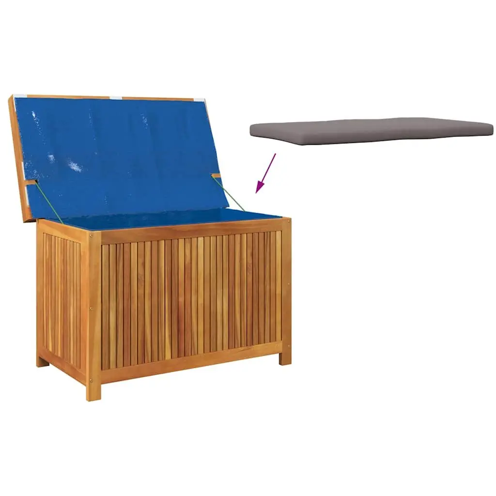 Outdoor Cushion Storage Box 90x50x60.5cm Solid Acacia Wood Garden Deck Organiser