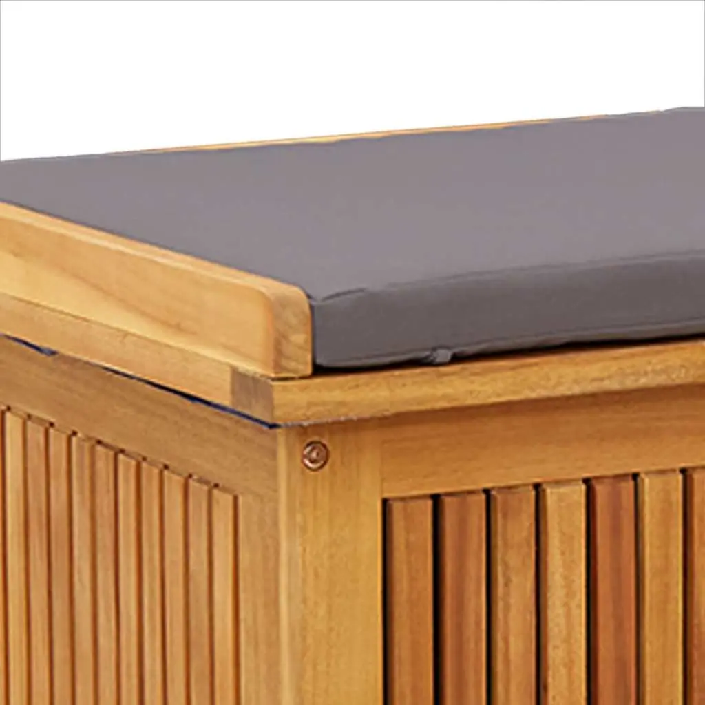 Outdoor Cushion Storage Box 90x50x60.5cm Solid Acacia Wood Garden Deck Organiser