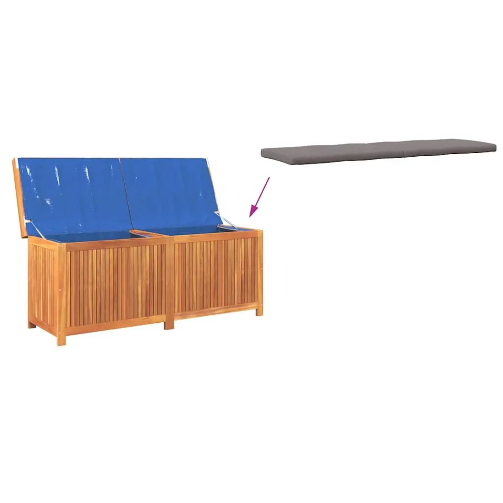 Outdoor Cushion Storage Box Brown 150x50x60.5cm Solid Acacia Wood Garden Organiser