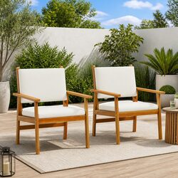 Comfortable Outdoor Chairs Set with Cushions – 2 Included