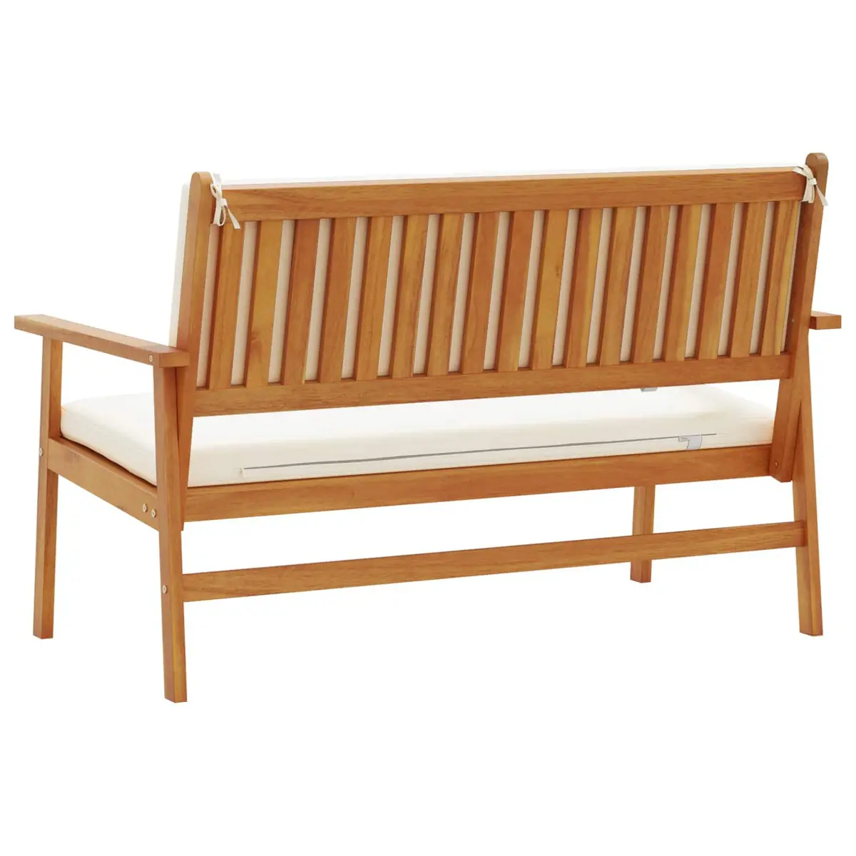 Garden Bench with Cream White Cushion for Comfort