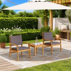 Comfortable Outdoor Garden Chairs Set of 2, Anthracite
