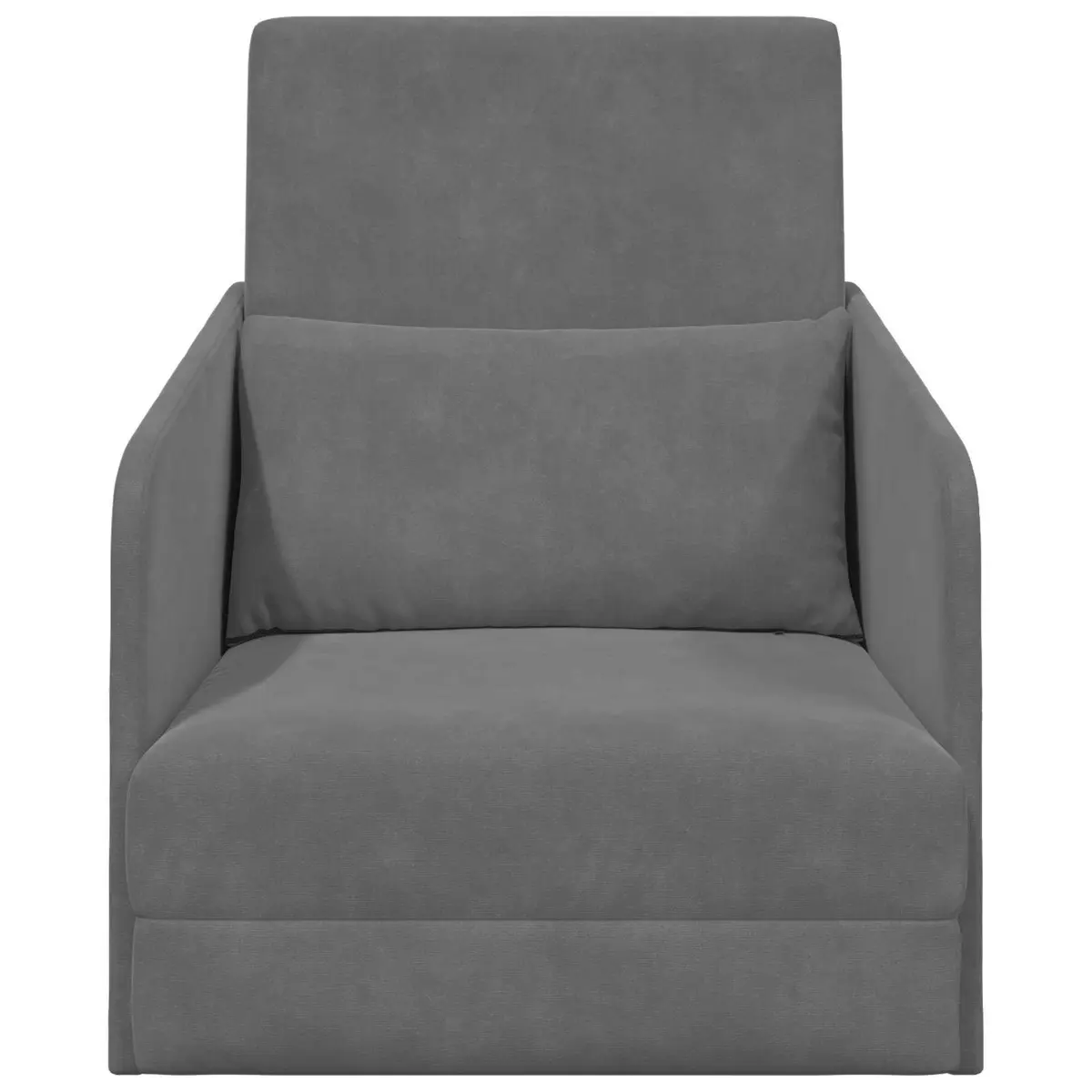 Sofa Bed Grey Velvet Convertible Lounge Furniture 65 x 80 x 83 cm