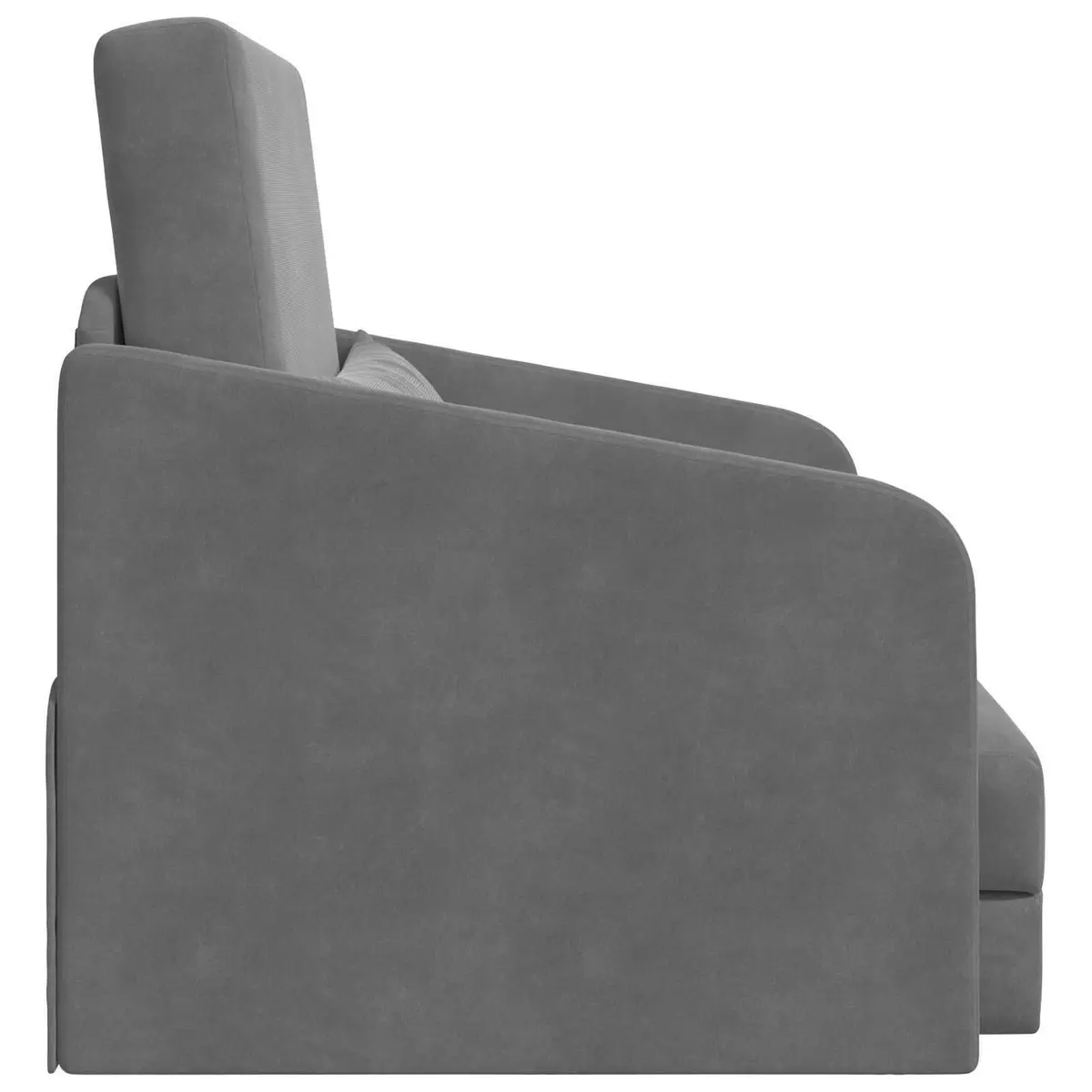 Sofa Bed Grey Velvet Convertible Lounge Furniture 65 x 80 x 83 cm