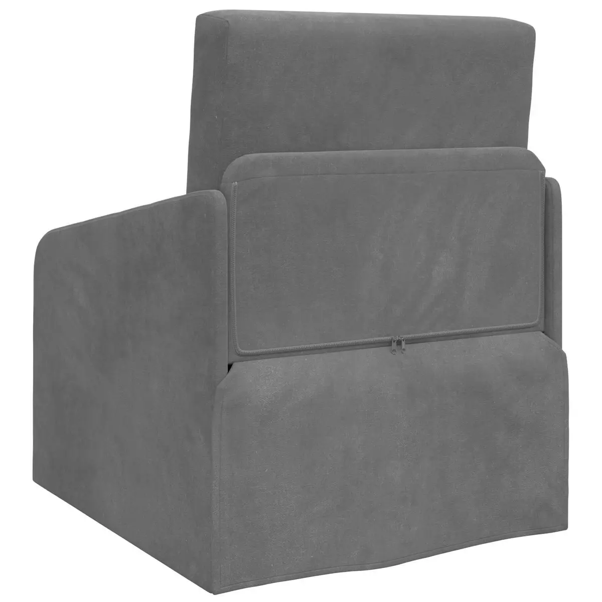 Sofa Bed Grey Velvet Convertible Lounge Furniture 65 x 80 x 83 cm