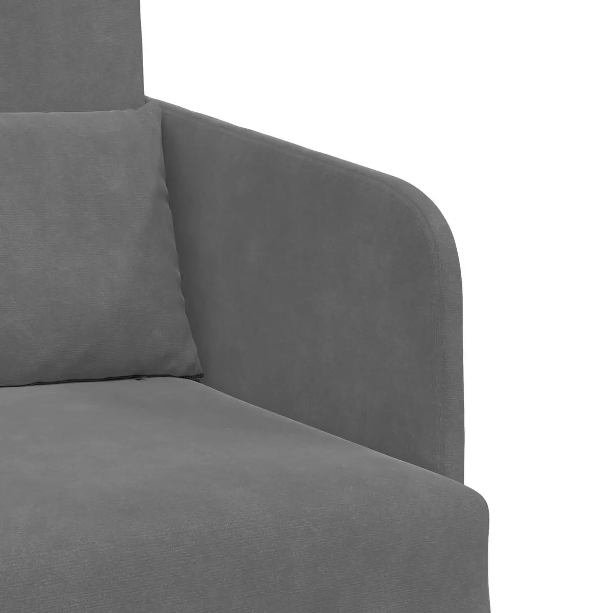 Sofa Bed Grey Velvet Convertible Lounge Furniture 65 x 80 x 83 cm