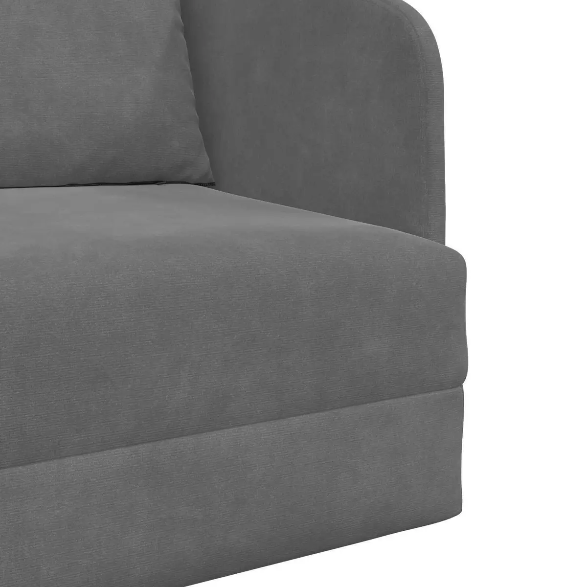 Sofa Bed Grey Velvet Convertible Lounge Furniture 65 x 80 x 83 cm