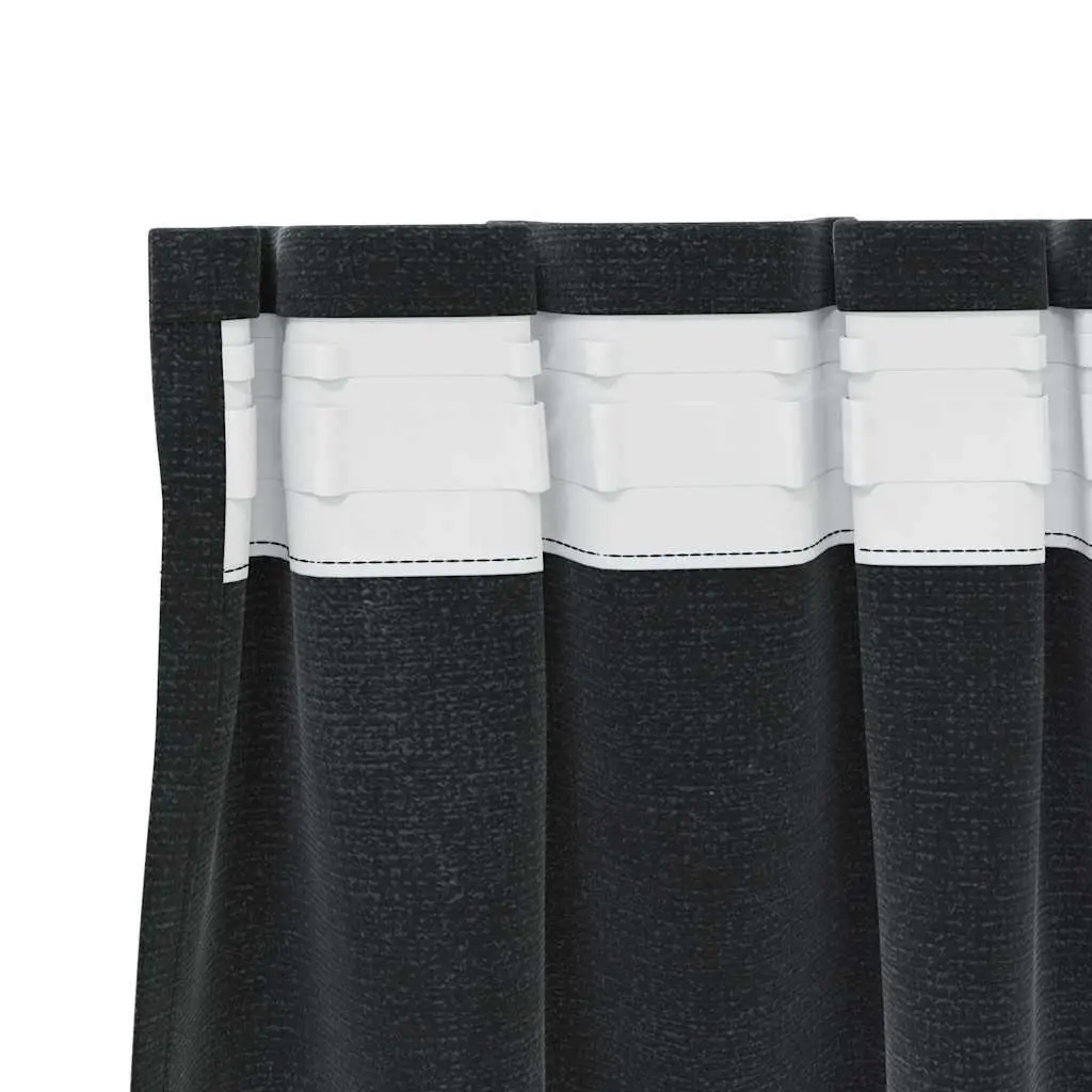 Velvet Blackout Curtains 140 x 245 cm Black 2 Piece Window Drapes for Bedroom Living Spaces