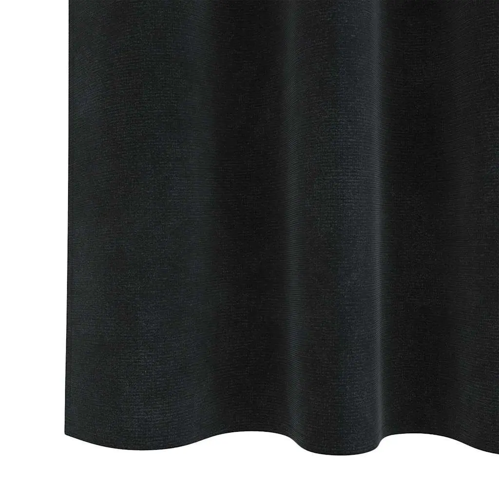 Velvet Blackout Curtains 140 x 245 cm Black 2 Piece Window Drapes for Bedroom Living Spaces