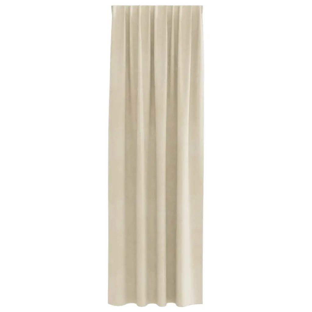 Velvet Drapes 2pcs Cream 140x225cm Blackout Curtains for Bedroom Living Room