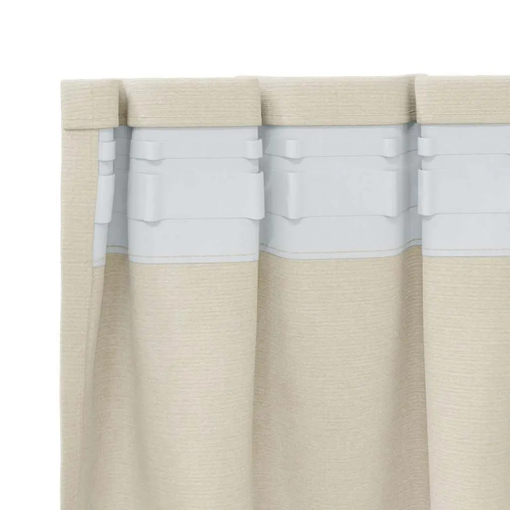 Velvet Drapes 2pcs Cream 140x225cm Blackout Curtains for Bedroom Living Room