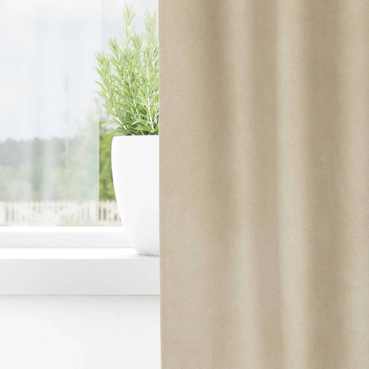 Velvet Curtains Blackout 140 x 260 cm Cream 2 Piece