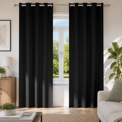 Reliable Blackout Curtains, 2 pcs Black 245 x 140 cm