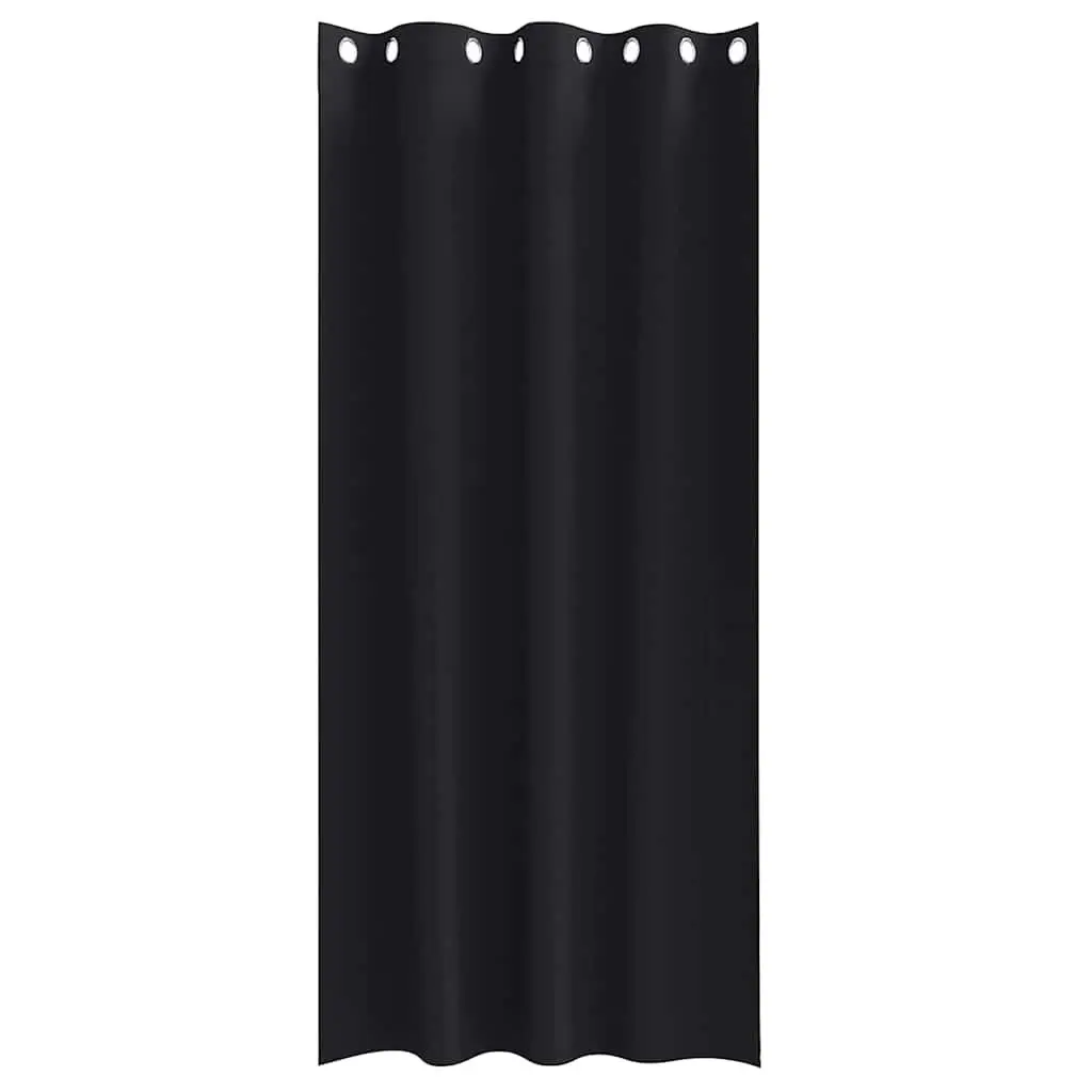 Blackout Curtains 2 pcs Light Control 245 x 140 cm Black