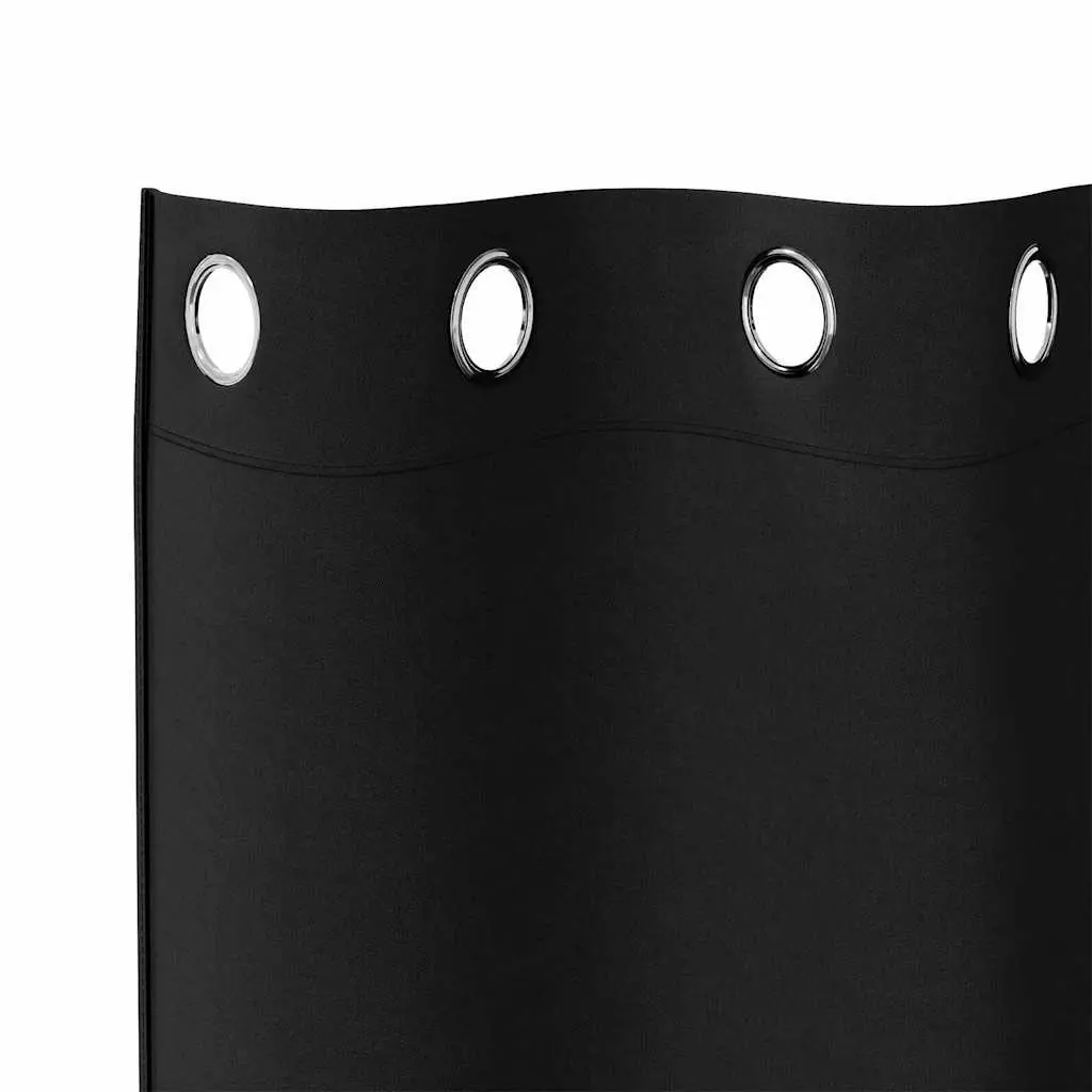 Blackout Curtains 2 pcs Light Control 245 x 140 cm Black