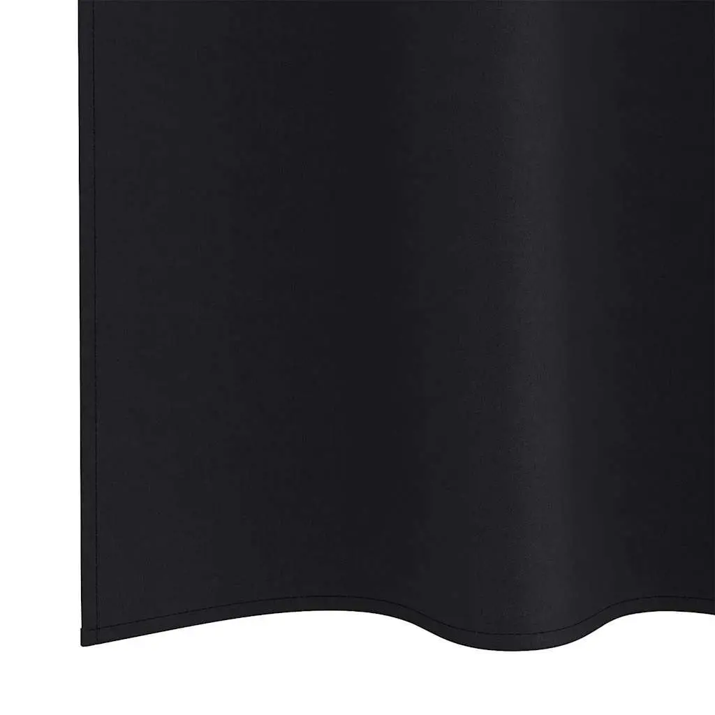 Blackout Curtains 2 pcs Light Control 245 x 140 cm Black