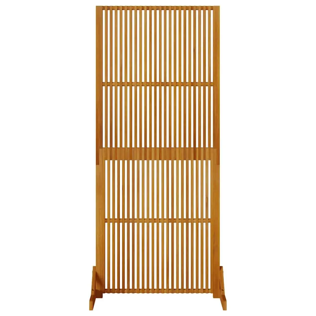 Room Divider Privacy Screen Indoor Outdoor 180.5cm Brown Wooden Slatted Freestanding