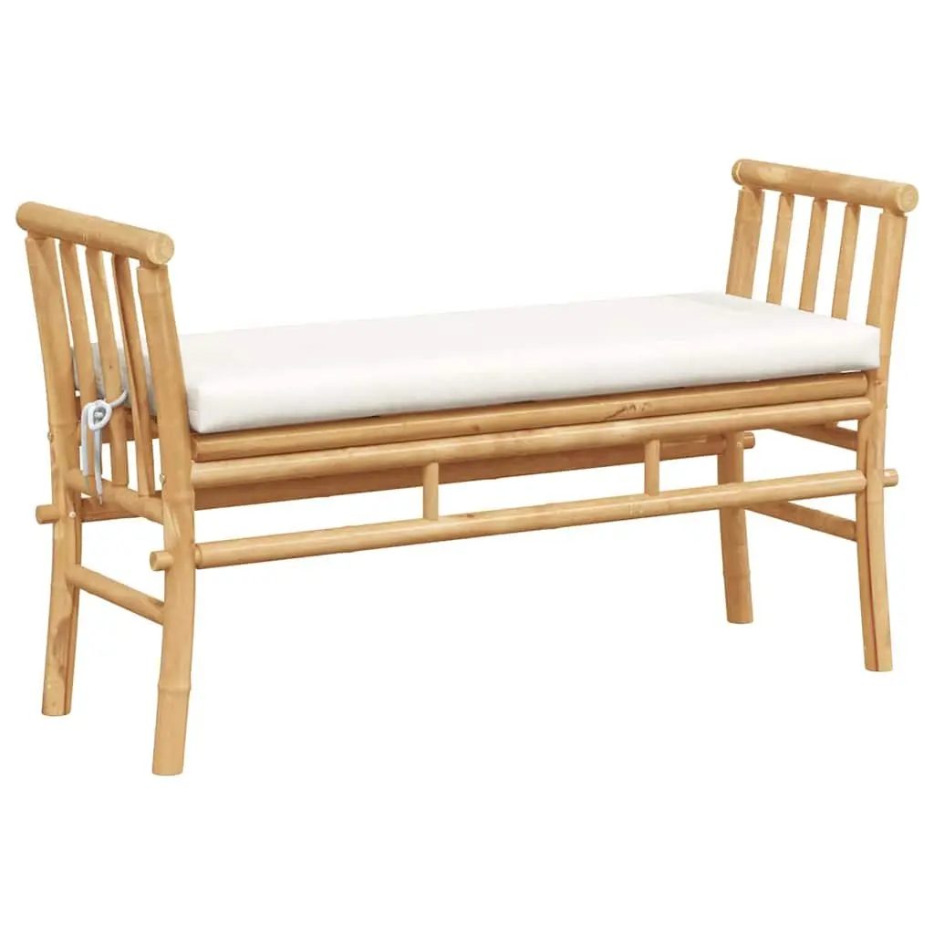 Brown Bamboo Bench 110x38x65cm for Relaxation