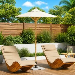 Warm and Reliable Cream White Outdoor Garden Parasol