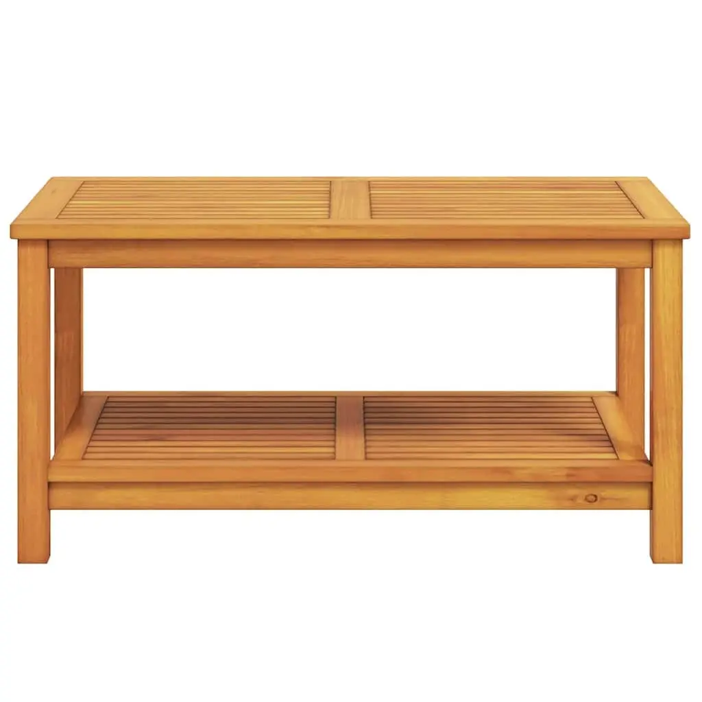 Solid Acacia Wood Side Table 90x50x45cm Garden Patio Accent Rustic Brown