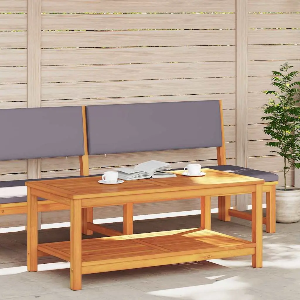 Side Table Solid Acacia Wood Indoor Outdoor Accent Furniture 110cm Brown