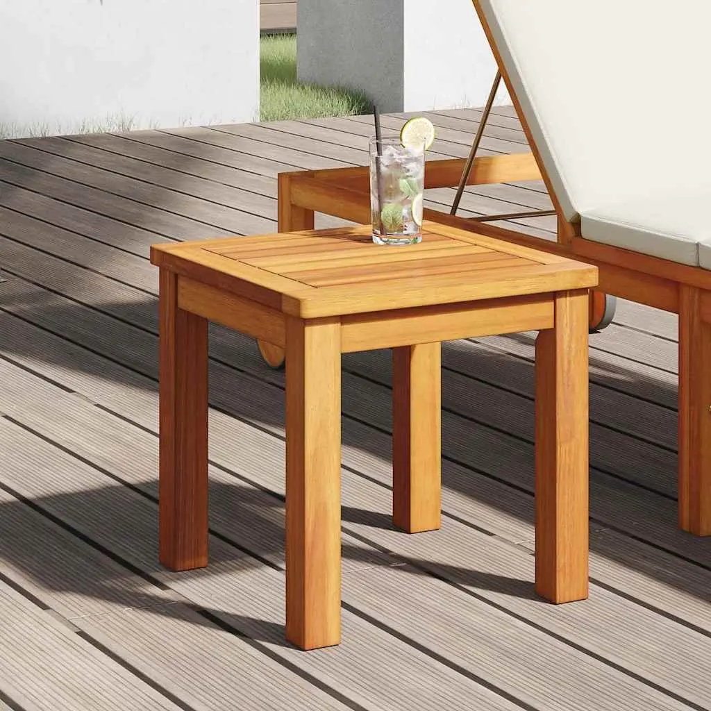 Side Table Square Solid Acacia Wood Garden Patio Outdoor Indoor 35x35x34cm Brown