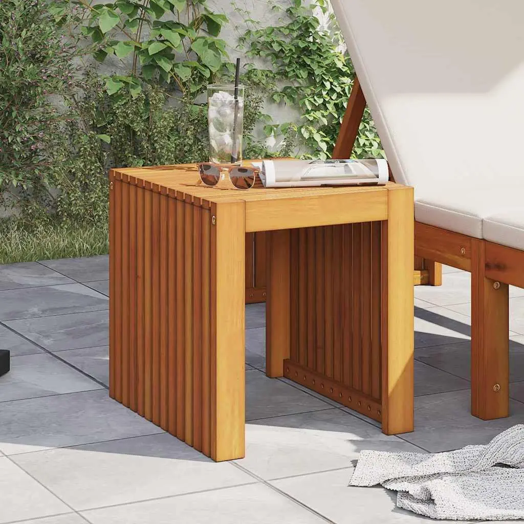 Teak Wood Side Table Outdoor Garden Patio Furniture 43x36x40cm Brown