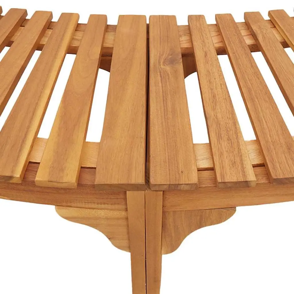 Hot Tub Surround Half-Round Outdoor Spa Deck 272 x 120 x 55.5 cm Brown