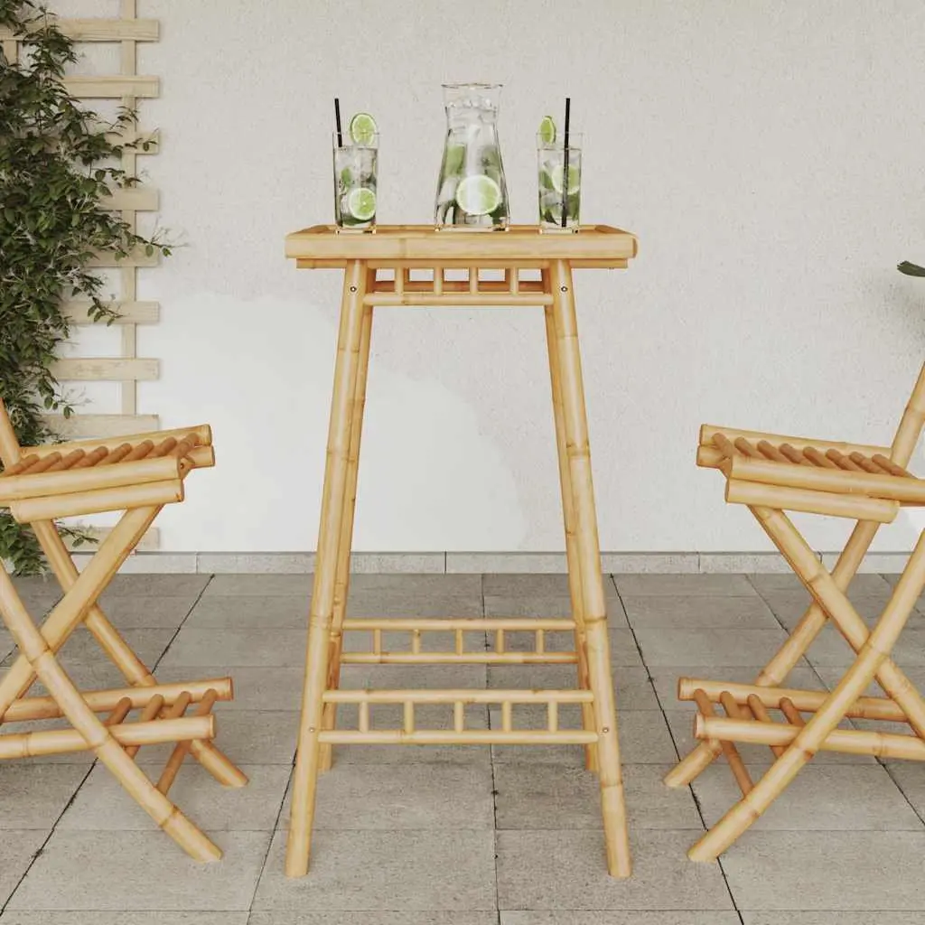 Bamboo Outdoor Bar Table 55x55x100 cm