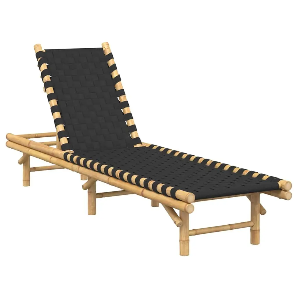 Bamboo Sun Lounger with Adjustable Backrest