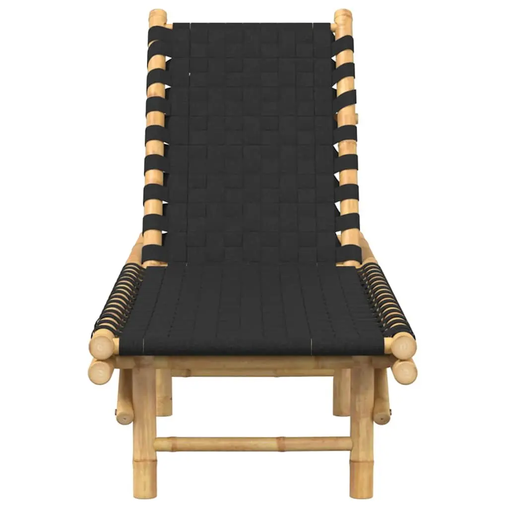 Bamboo Sun Lounger with Adjustable Backrest
